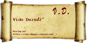 Vido Dezső névjegykártya